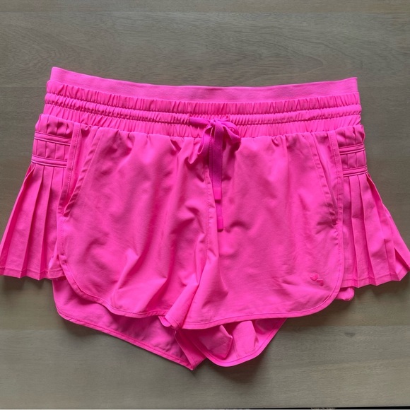 Women's JoyLab Hot Pink High-Rise Pleated Side Athletic Shorts - Picture 4 of 10